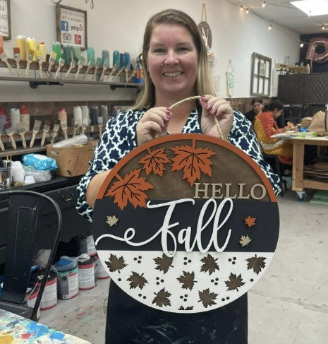 Hello Fall hanging Leaves