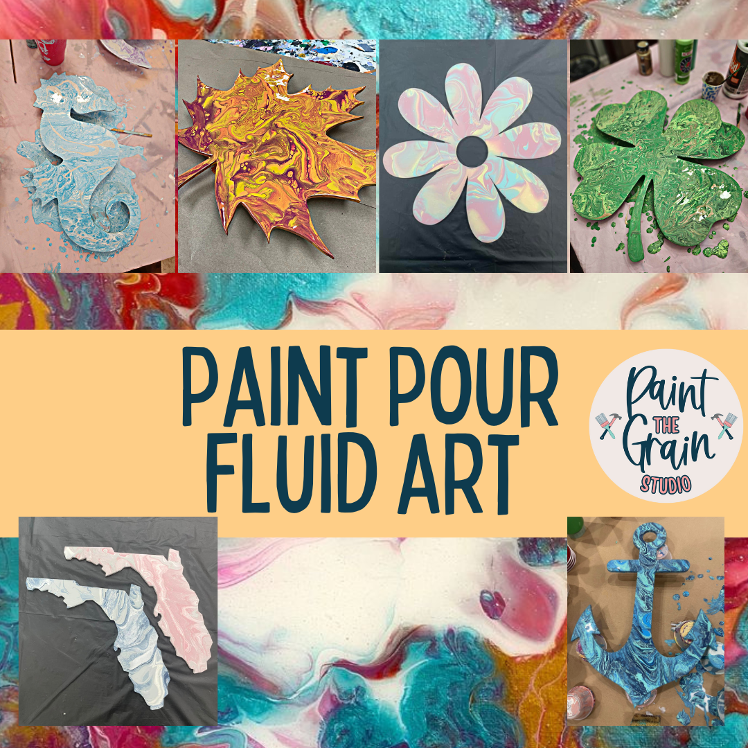 Kids- Paint Pour Fluid Art Shapes
