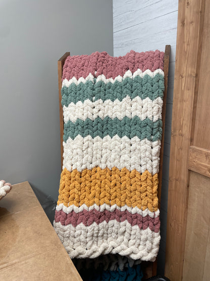 chunky knit blanket- 5 skein (all pattern options)