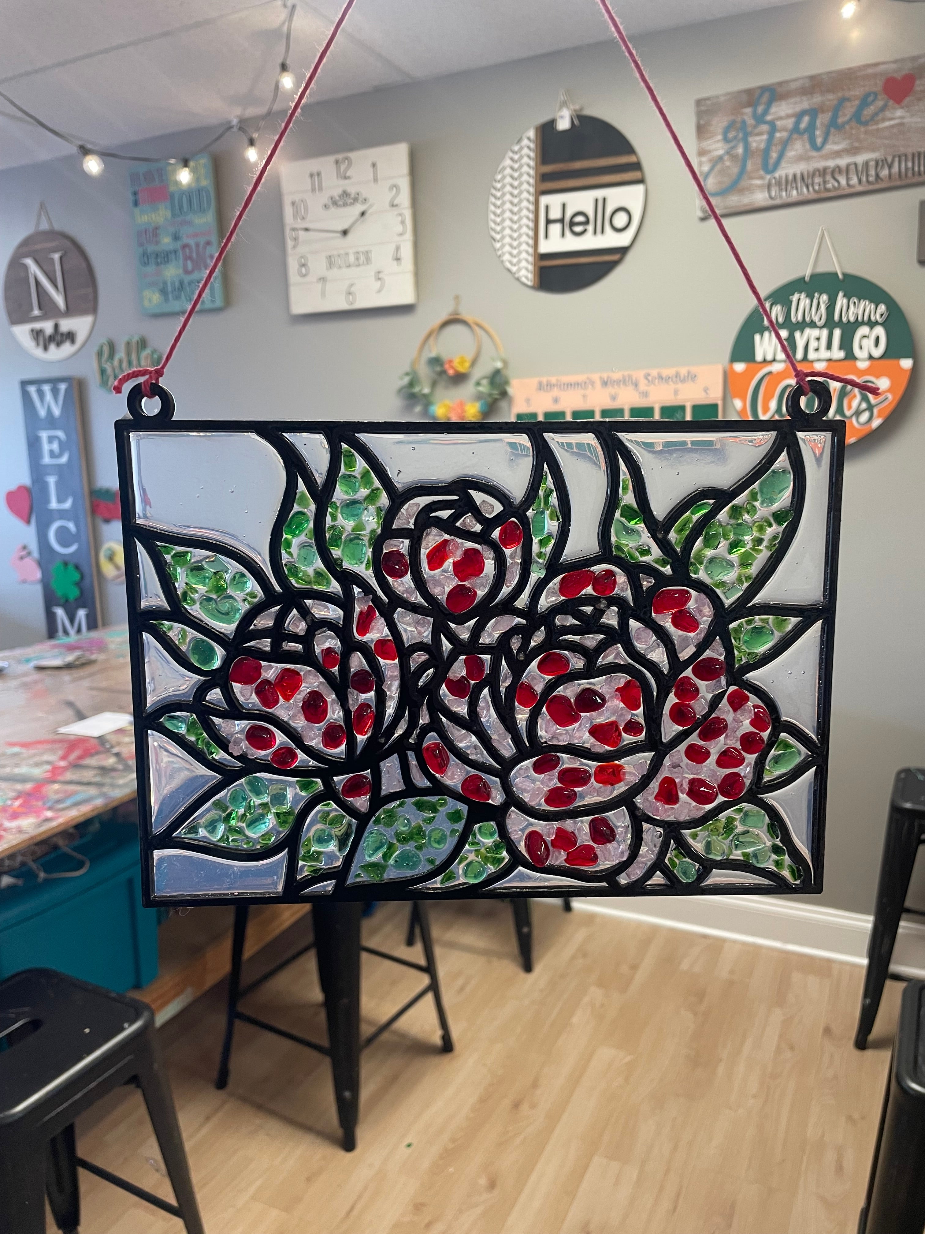 Seaglass and Resin Roses