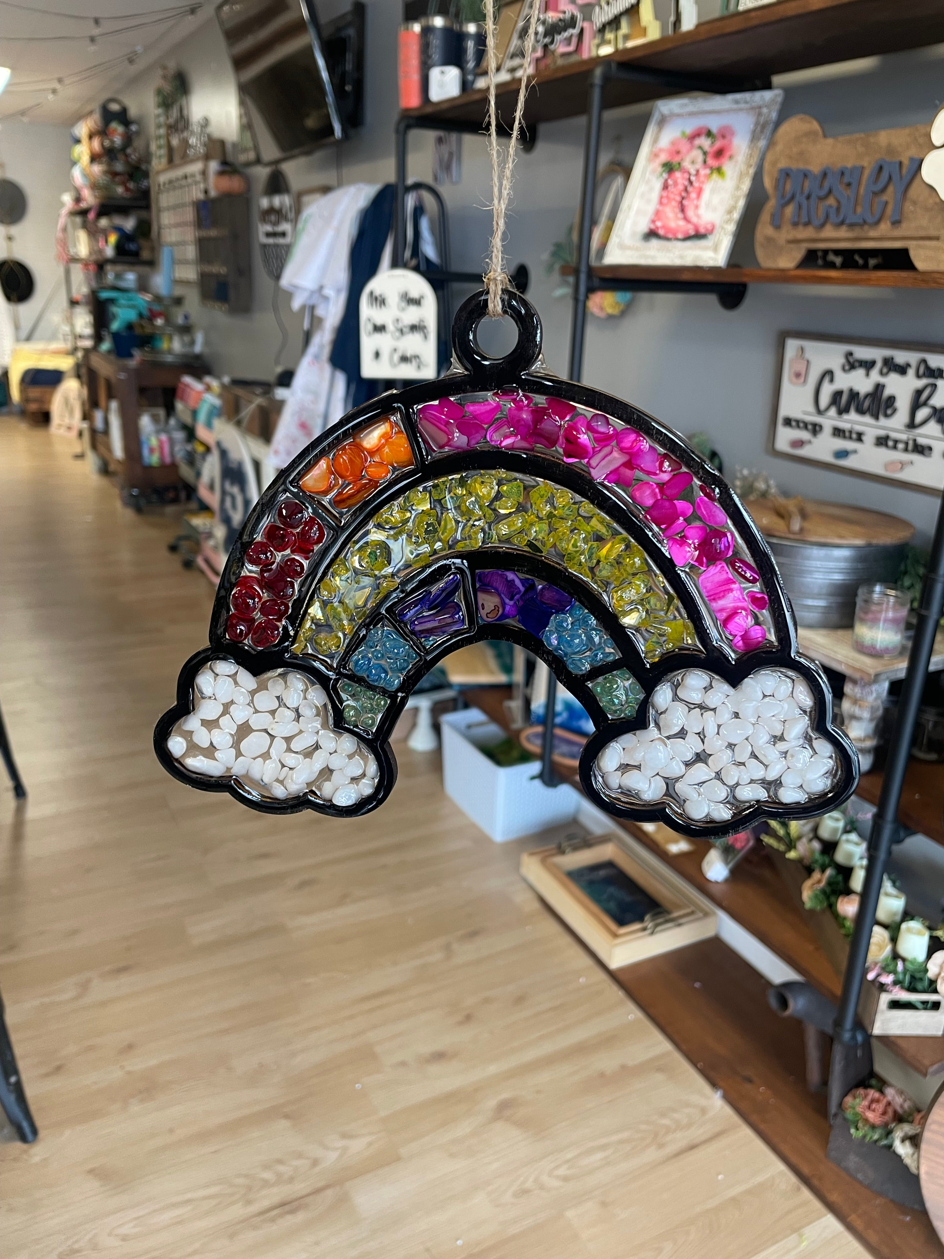 Seaglass and Resin rainbow