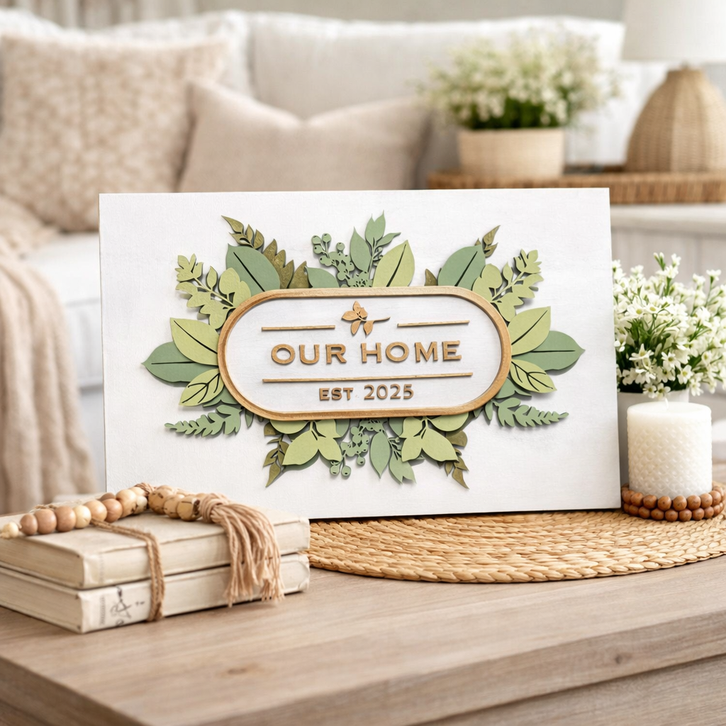 Our Home greenery Est Year 3D