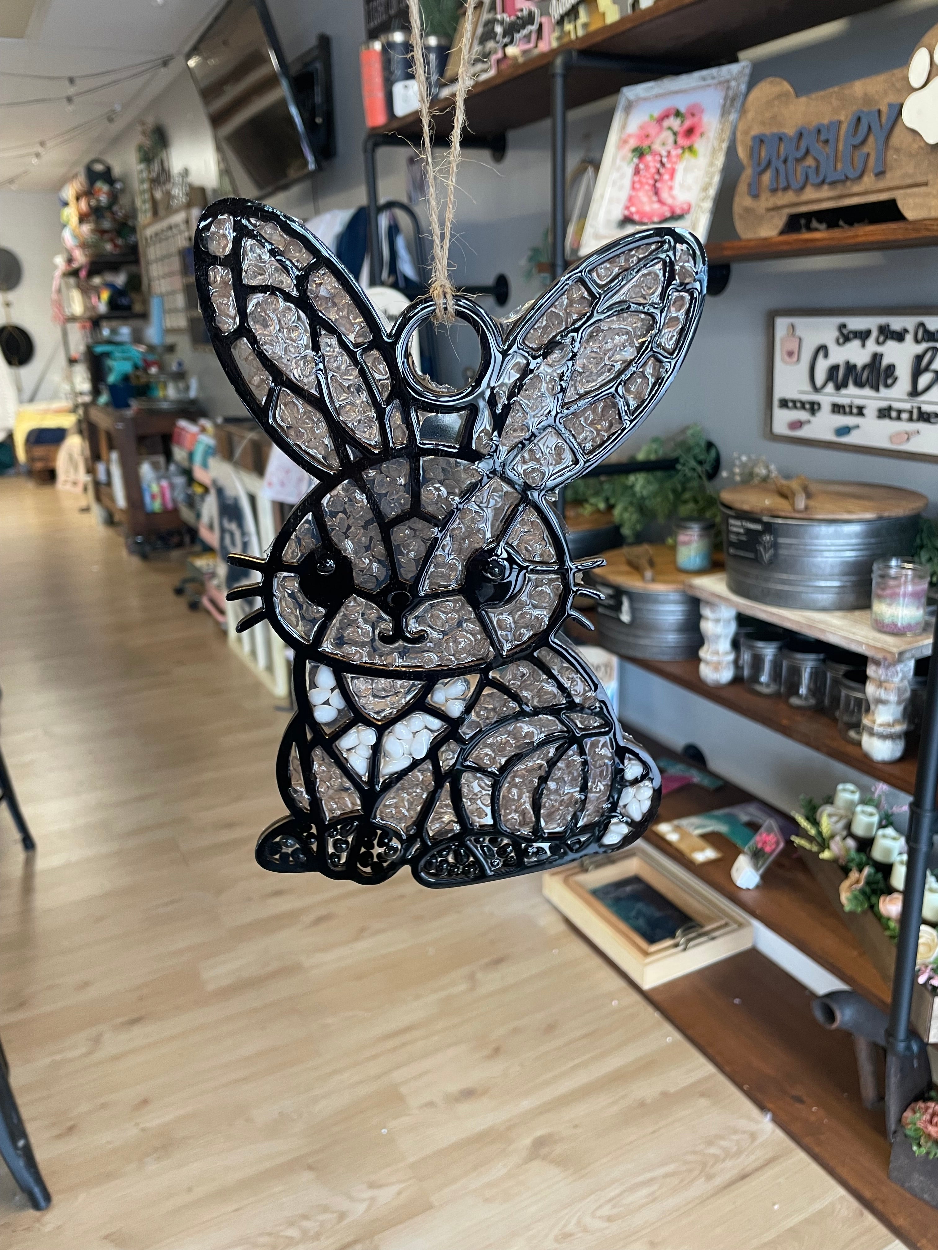 Seaglass and Resin Bunny