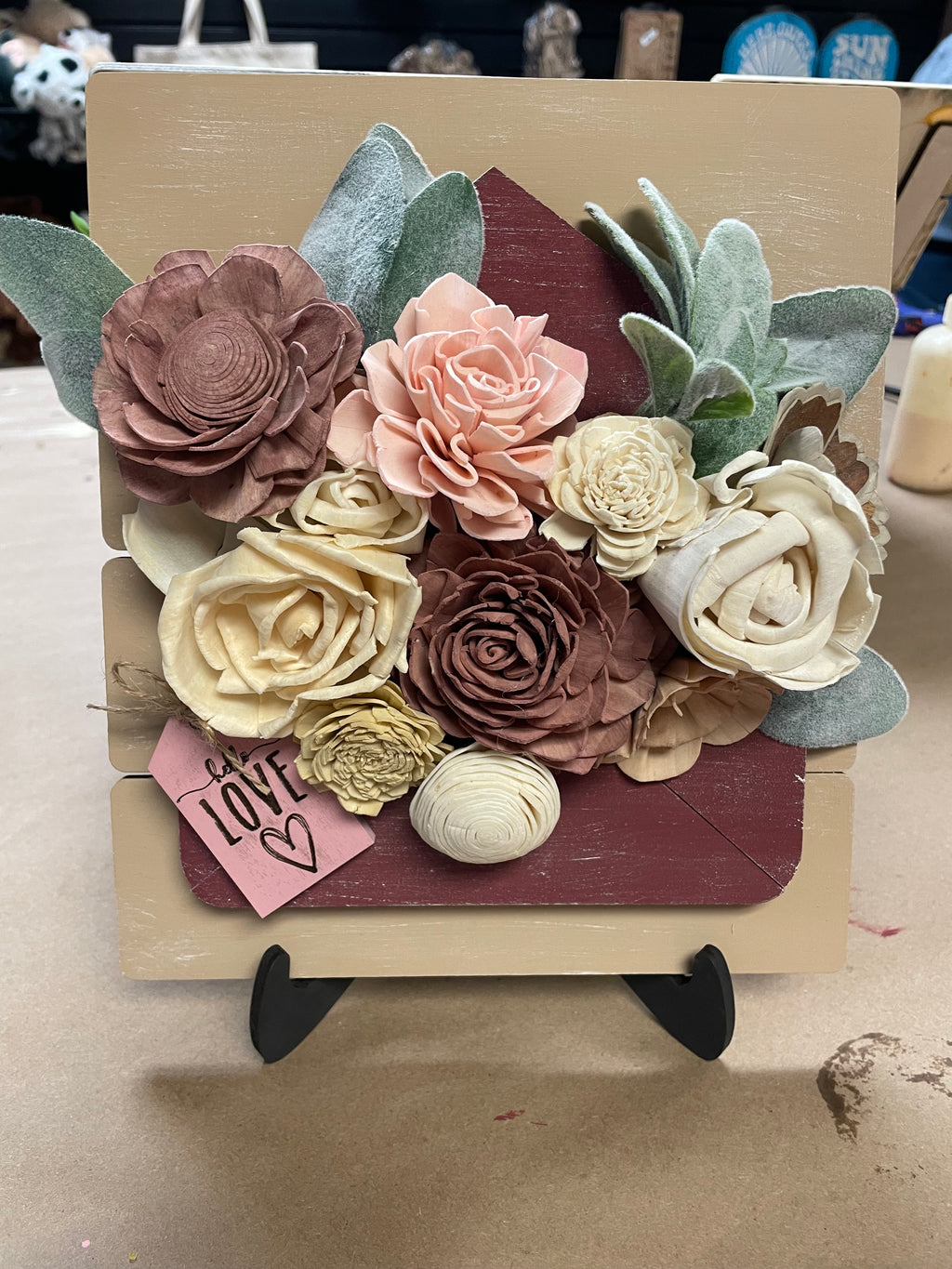 Wood Flower Love Envelope
