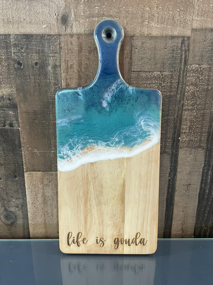 Epoxy Pour Cutting Board- Life is Gouda