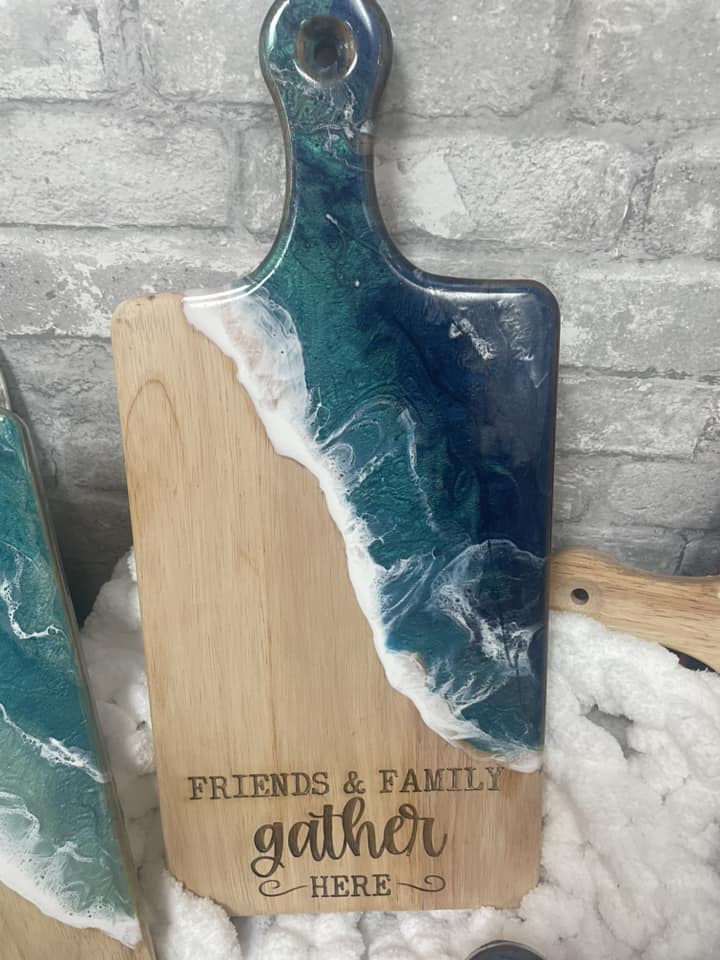 Epoxy Pour Cutting Board- Friends and Family Gather Here
