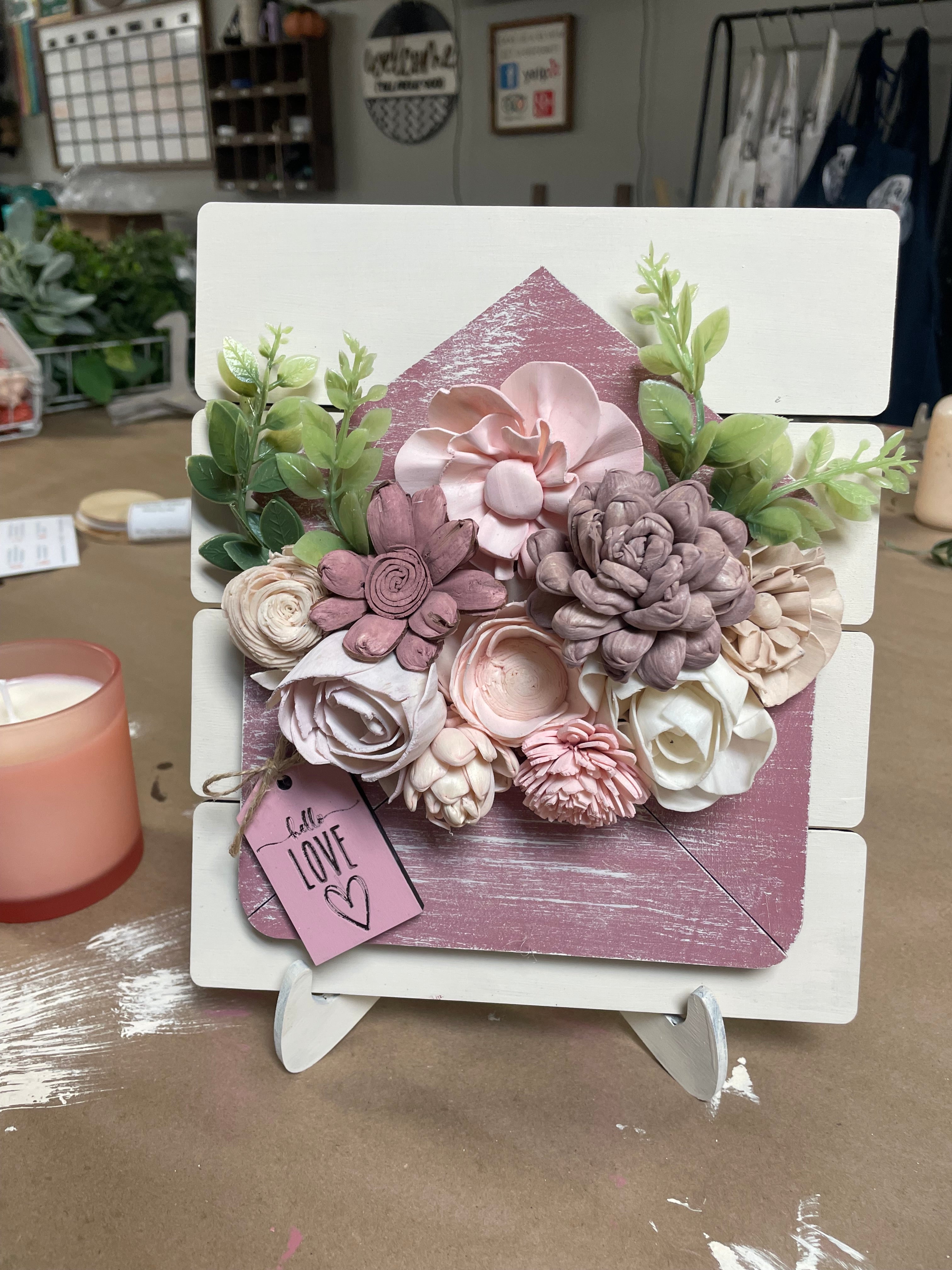 Wood Flower Love Envelope