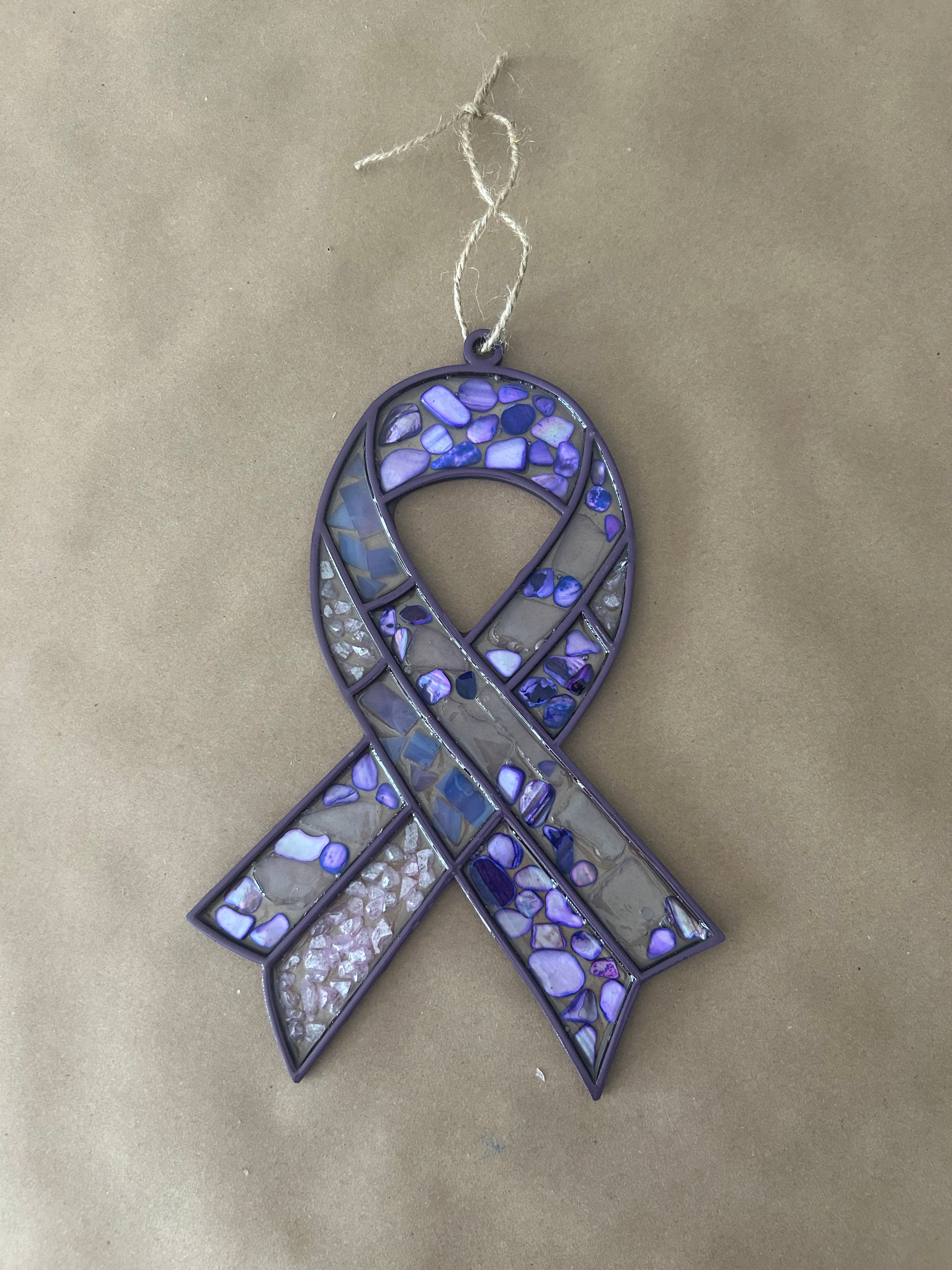 Seaglass and Resin Awareness Ribbon