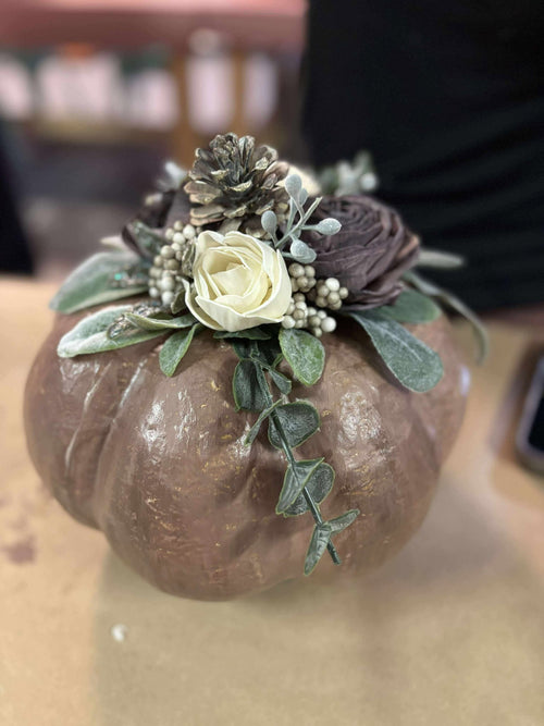 Wood Flower Pumpkins
