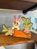 Bunny and carrots shelf sitter