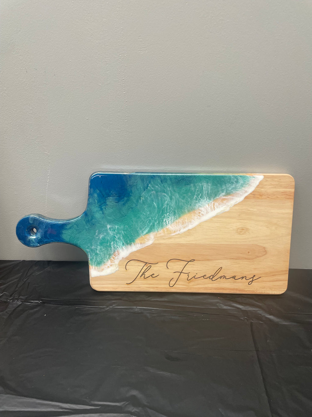 Epoxy Pour Cutting Board- personalized last name