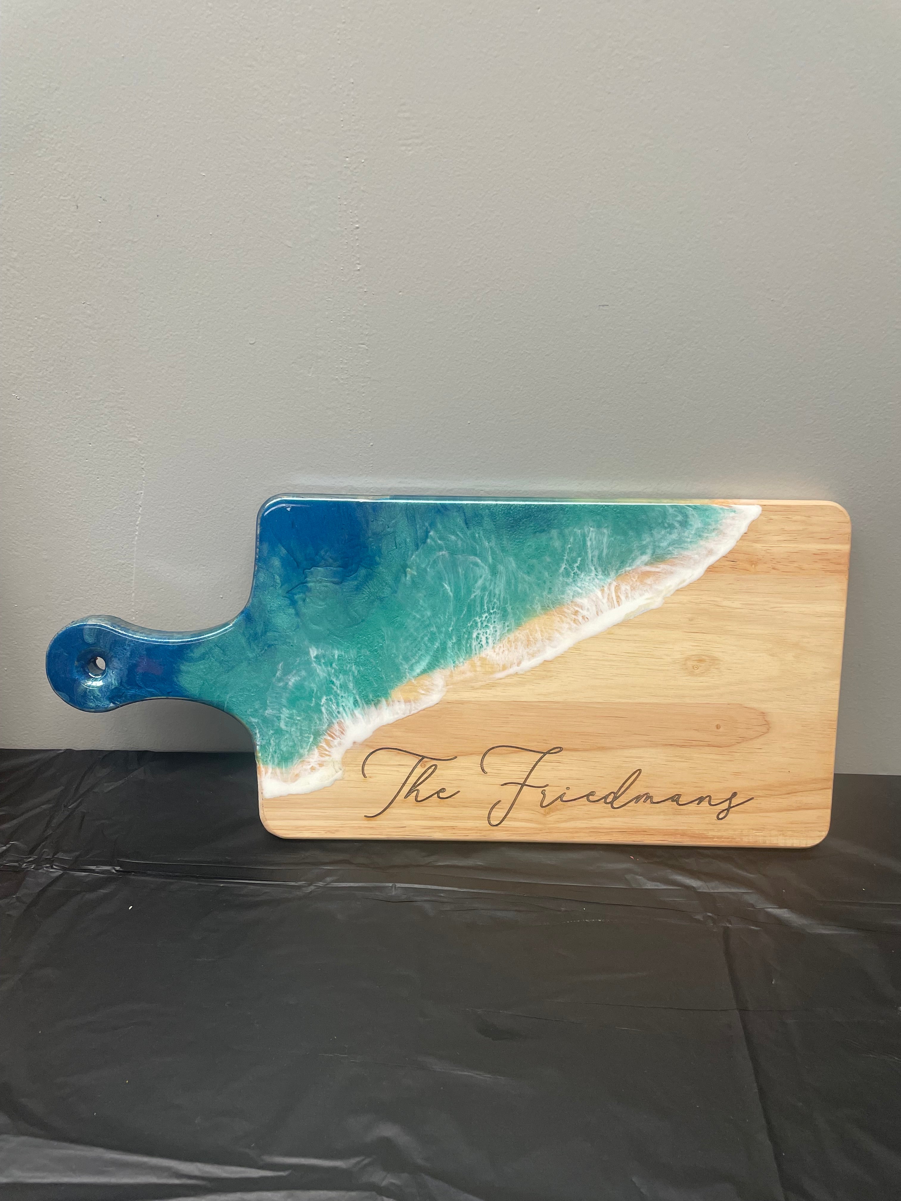 Epoxy Pour Cutting Board- personalized last name