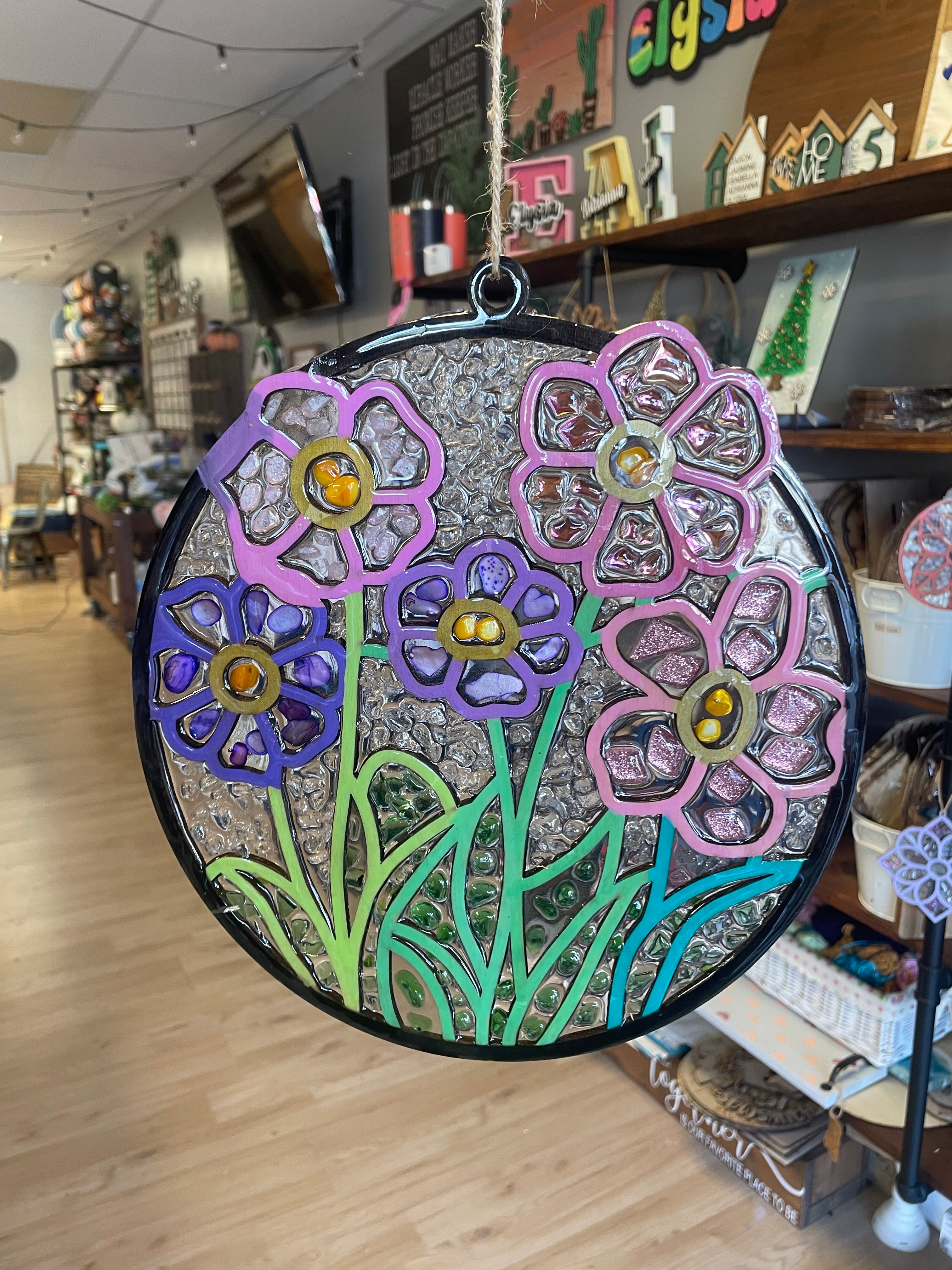 Seaglass and Resin Flowers