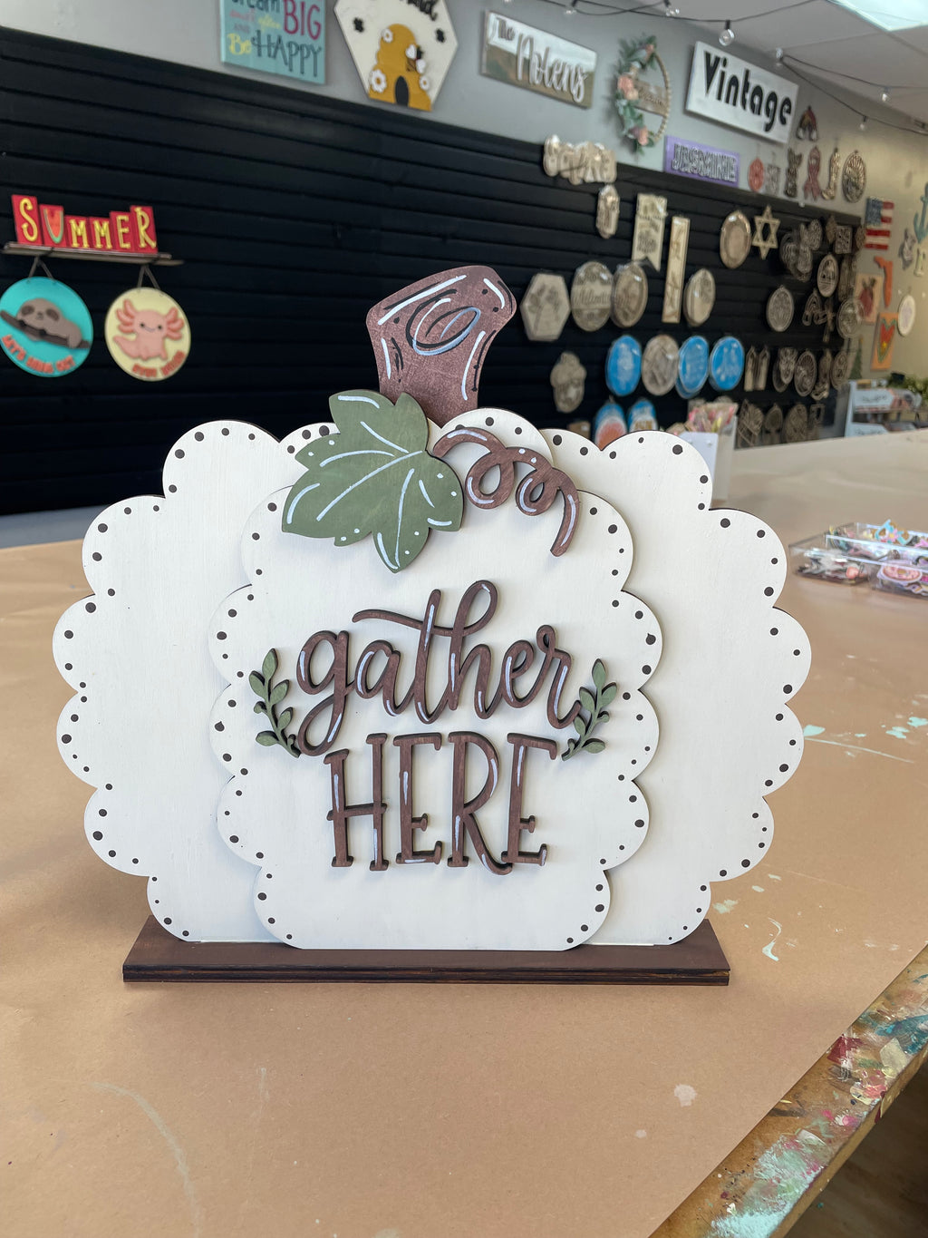 Gather Here- Pumpkin Shape stand