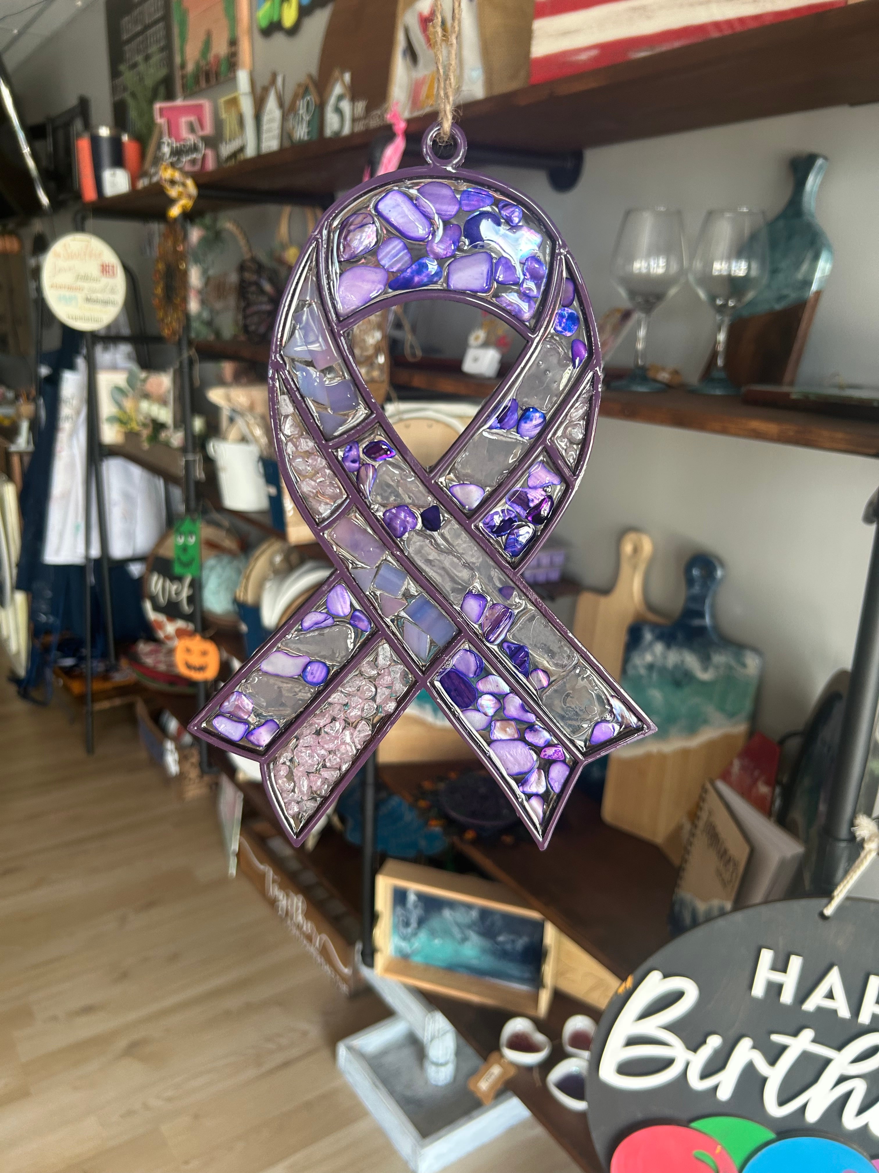 Seaglass and Resin Awareness Ribbon