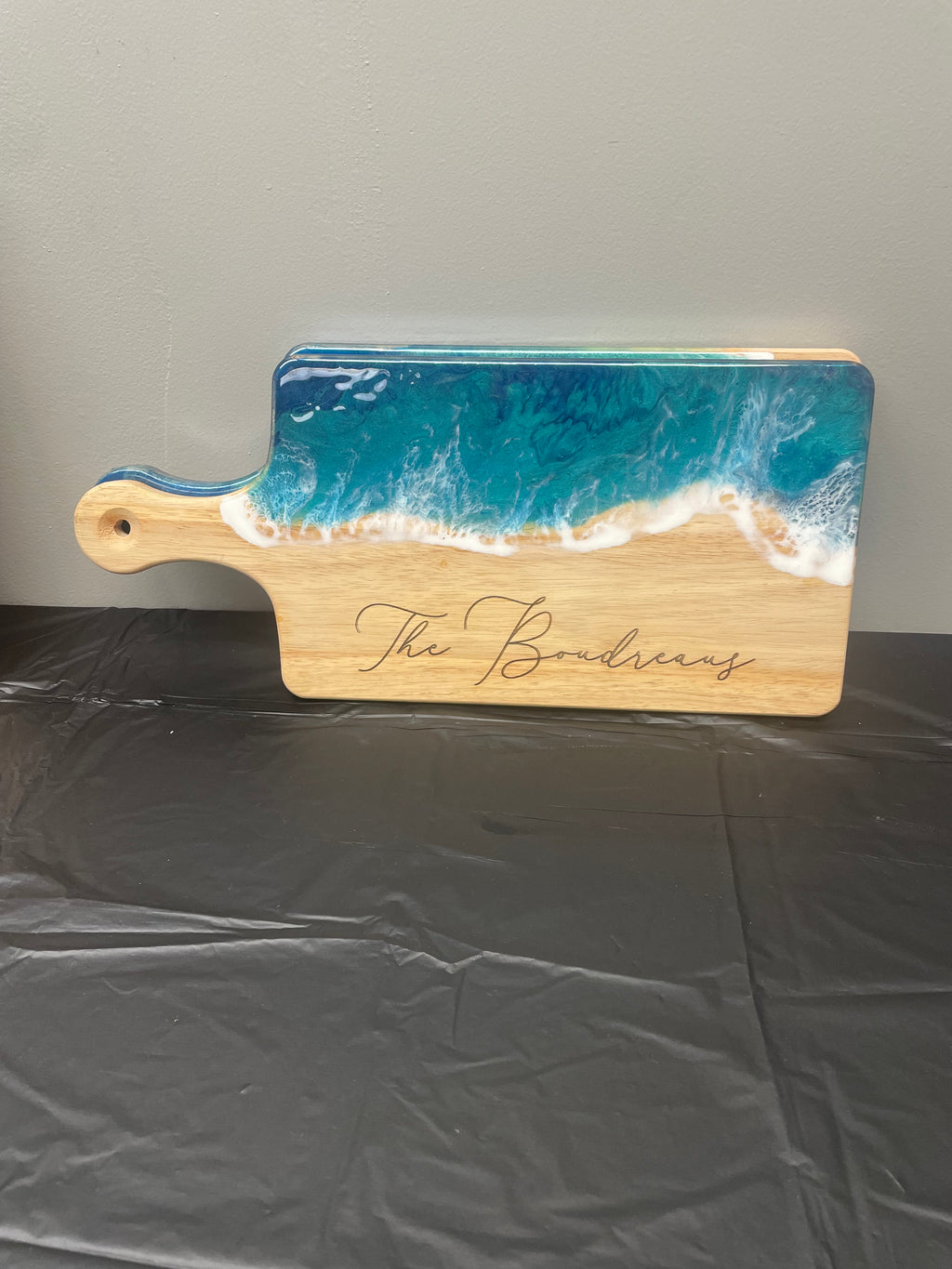 Epoxy Pour Cutting Board- personalized last name
