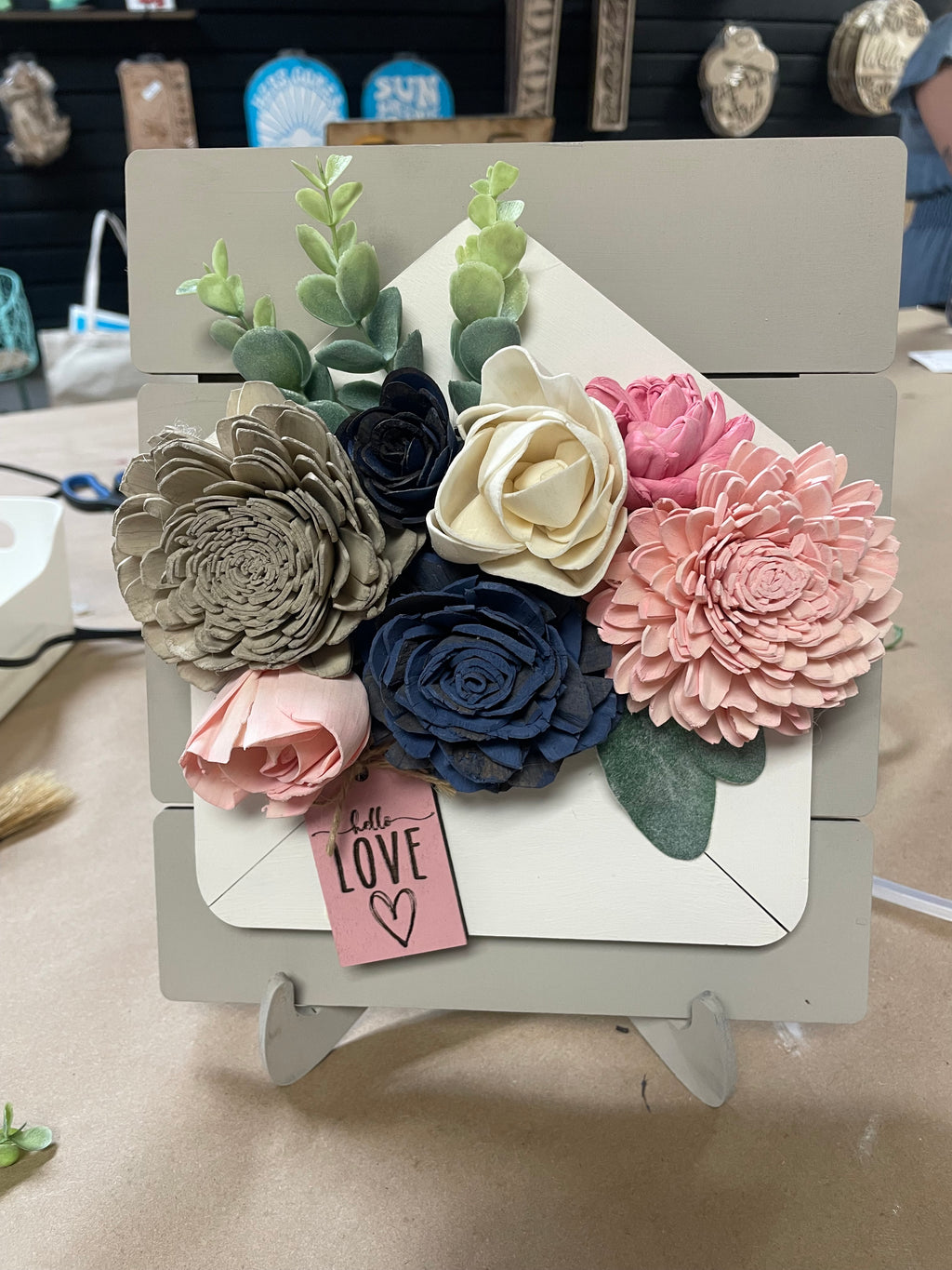 Wood Flower Love Envelope