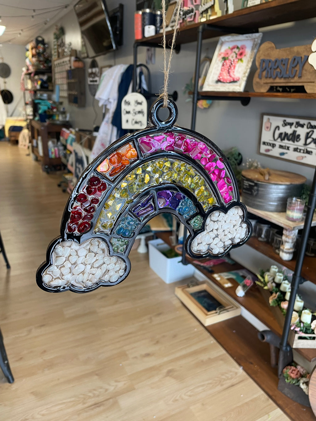 Seaglass and Resin rainbow