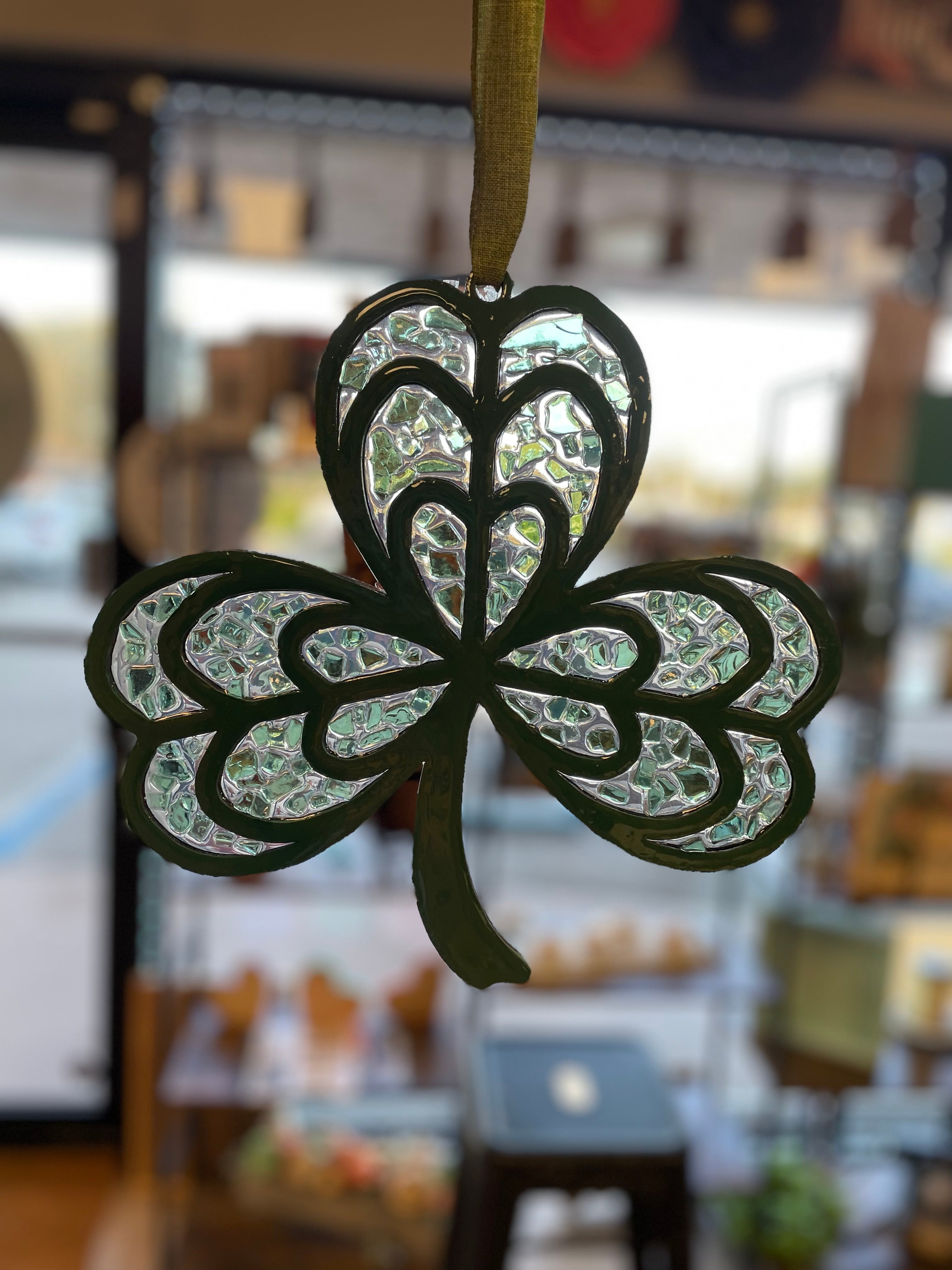Seaglass and Resin Shamrock