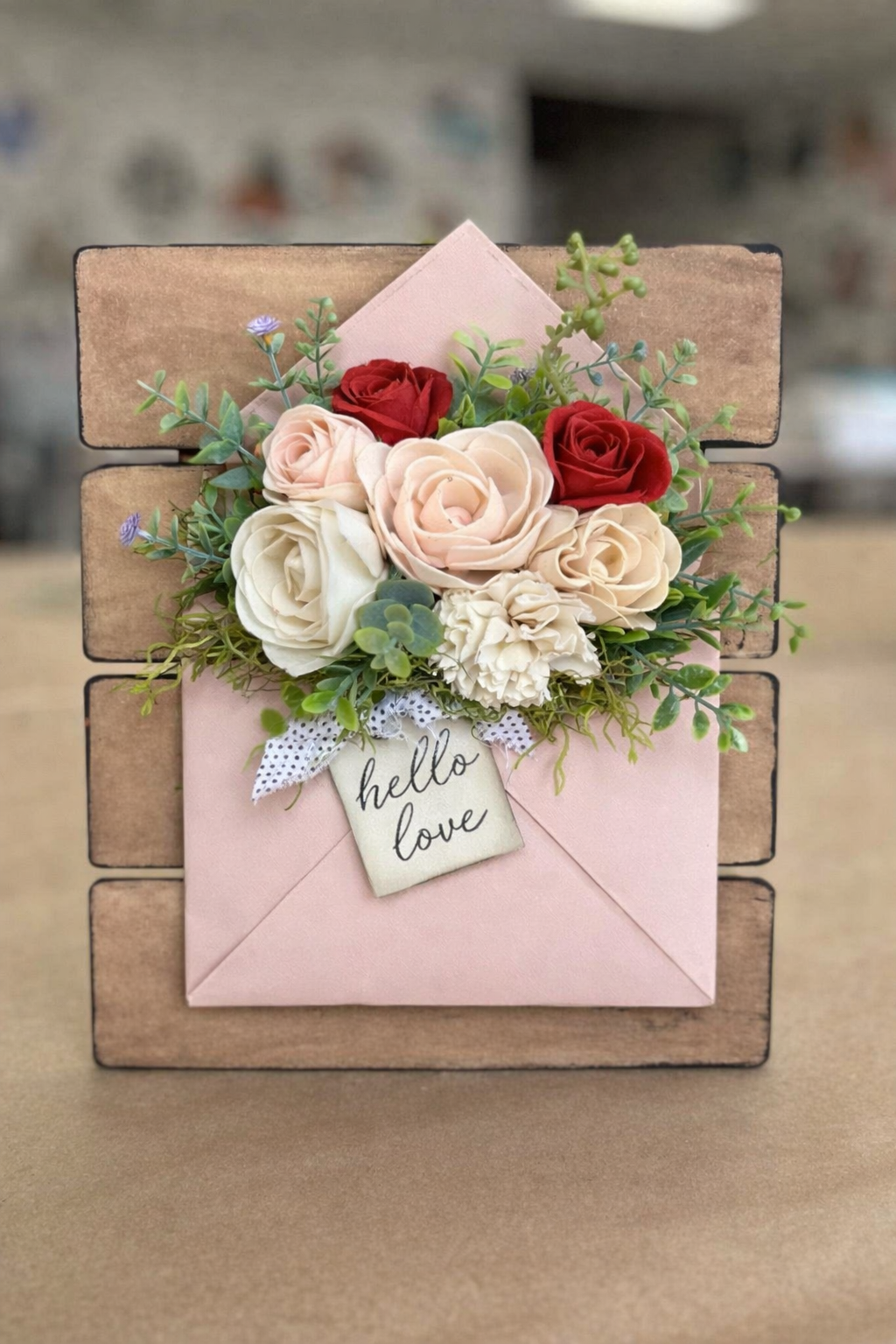 Wood Flower Love Envelope