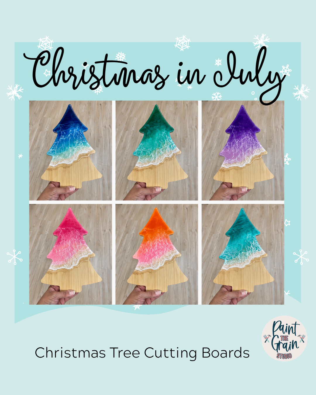 Christmas in July Tree Cutting Boards- Epoxy Pour