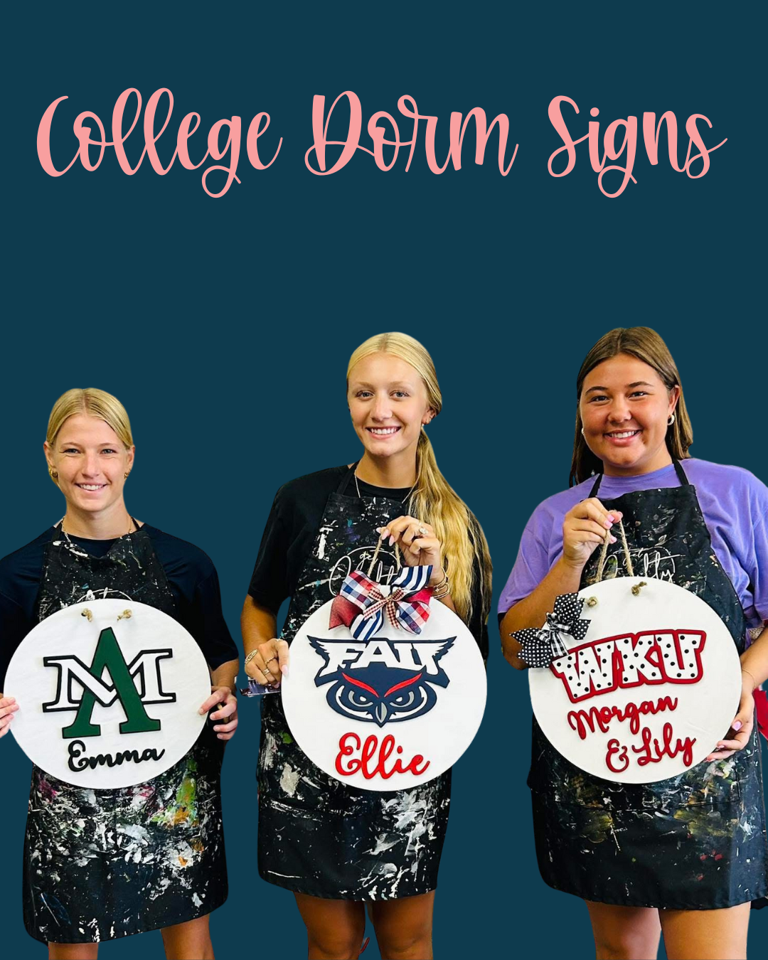 College Dorm Signs – Paint the Grain Studio