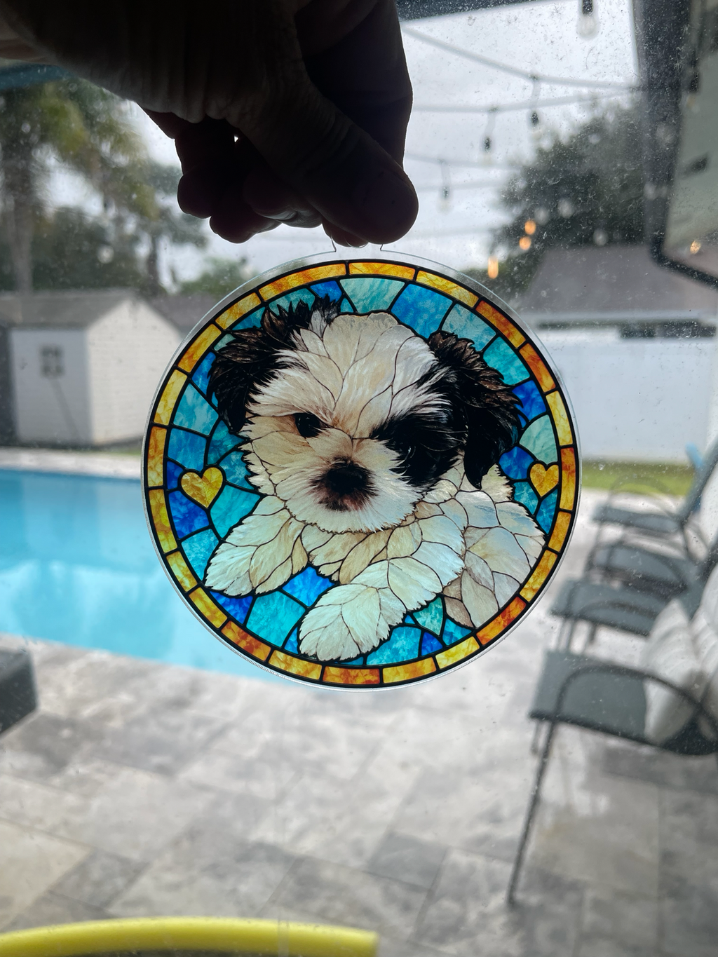 ￼ Custom Stained Glass Pet Ornament | Personalized Pet Photo Keepsake- ON SALE