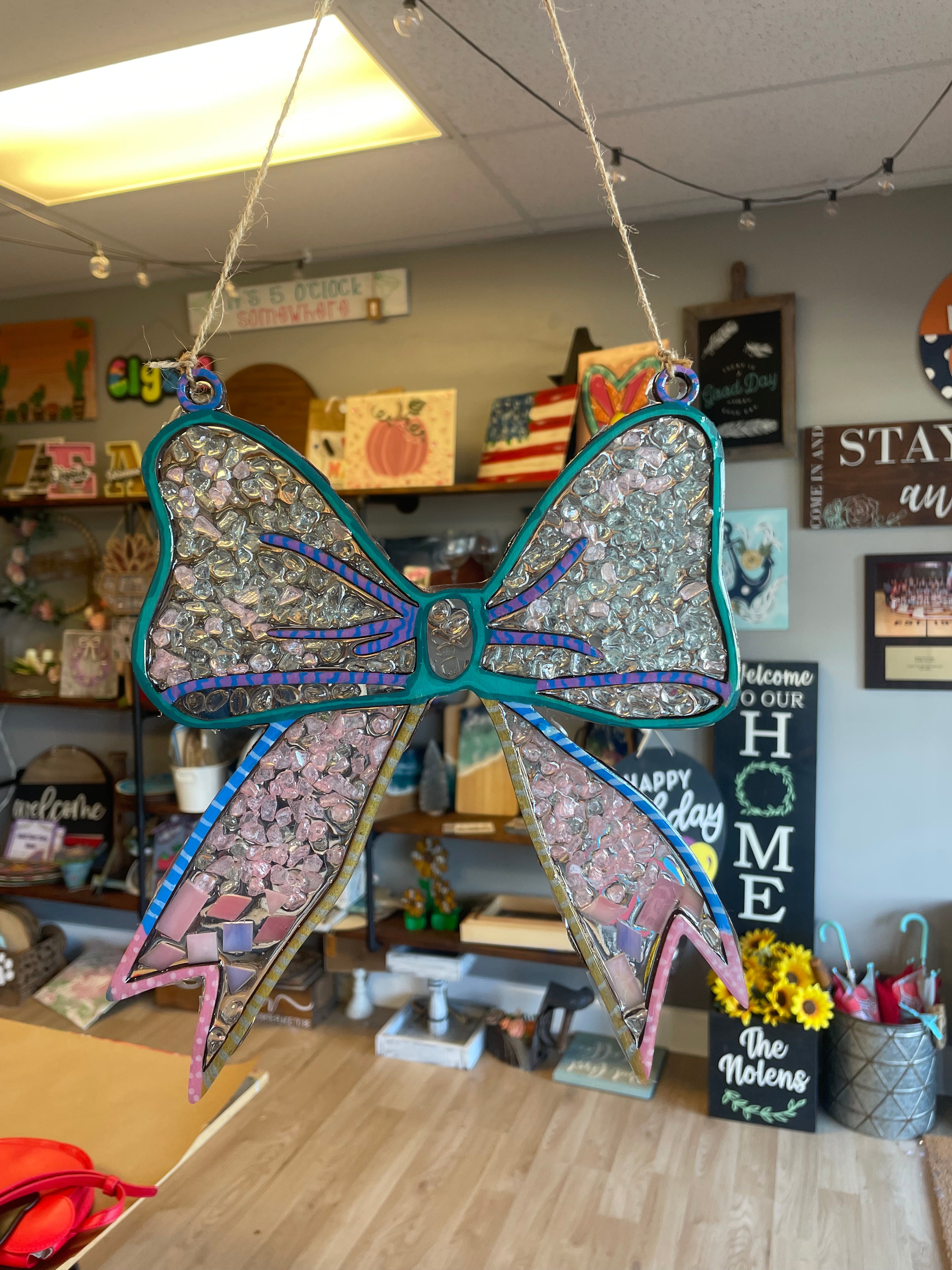 Seaglass and Resin Bow