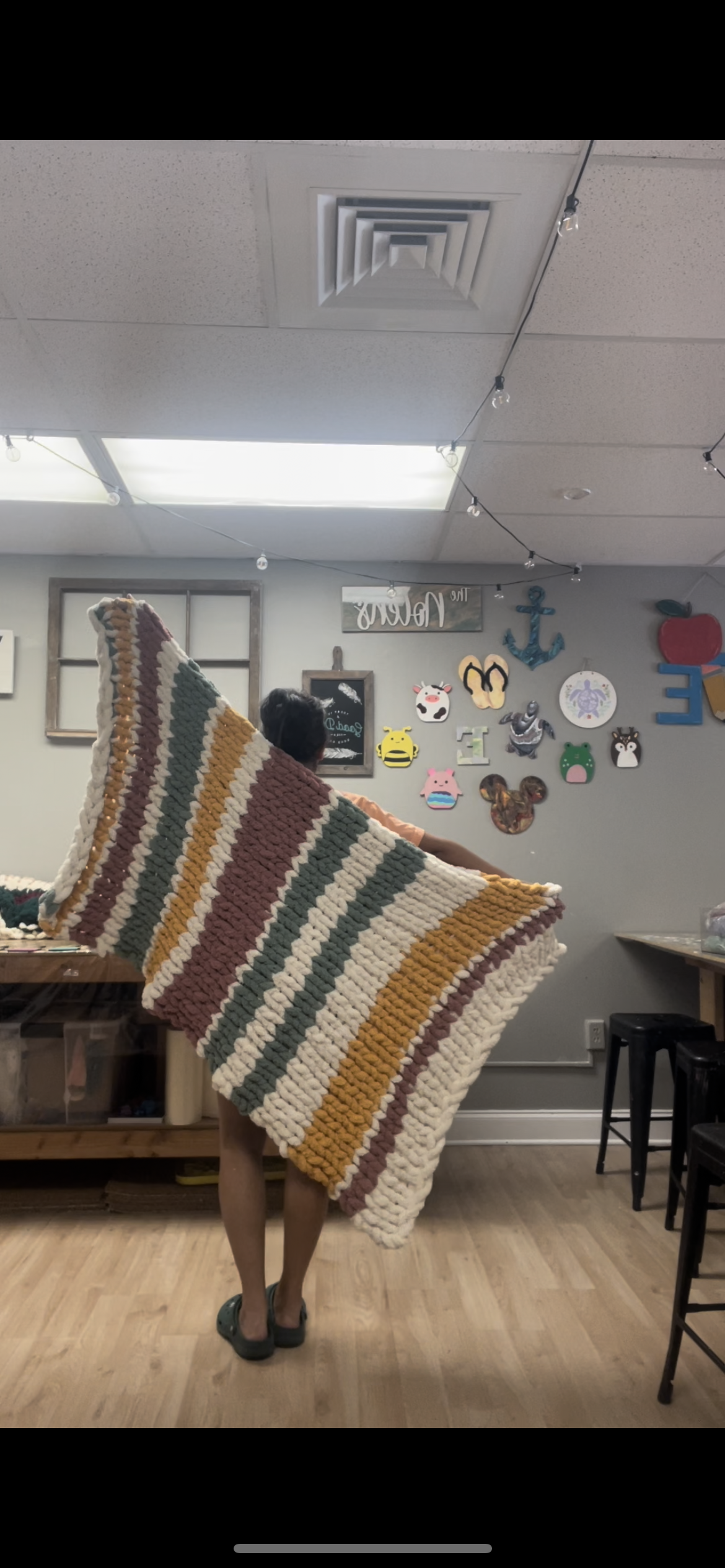 chunky knit blanket- 5 skein (all pattern options)