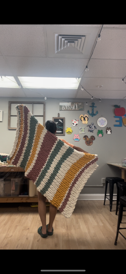 chunky knit blanket- 5 skein (all pattern options)