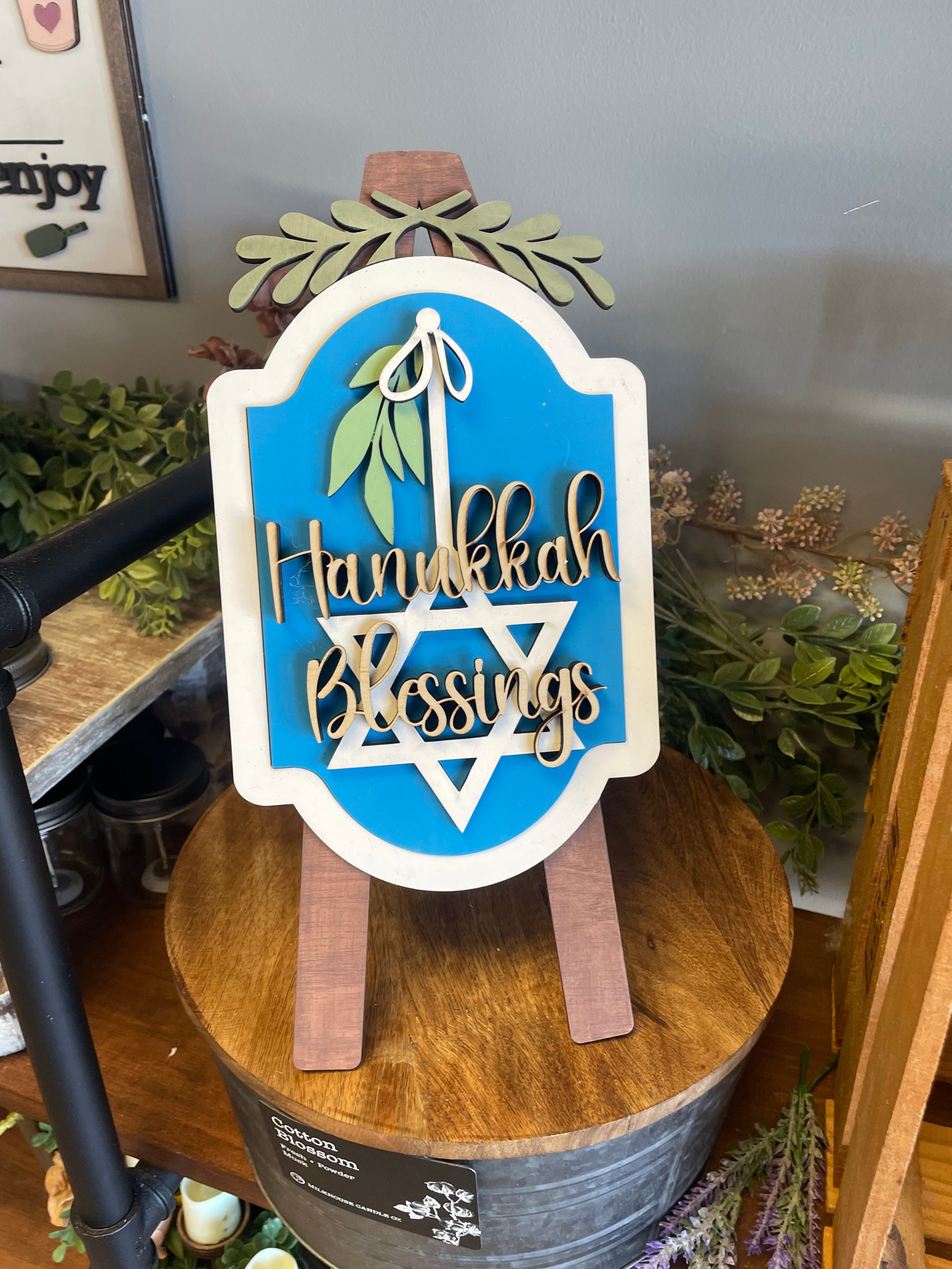 Table Top Easel-Hanukkah Blessings