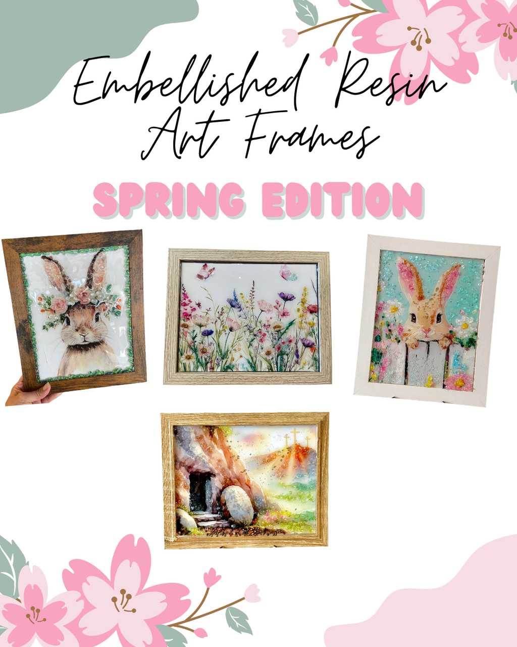 Spring- Embellished Resin Art Frames