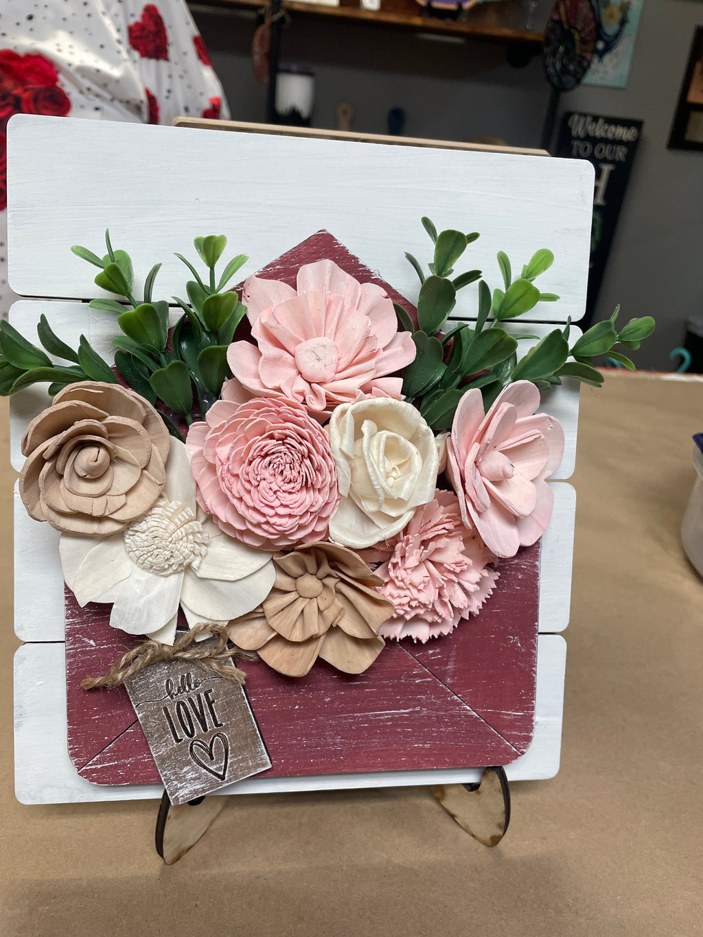 Wood Flower Love Envelope