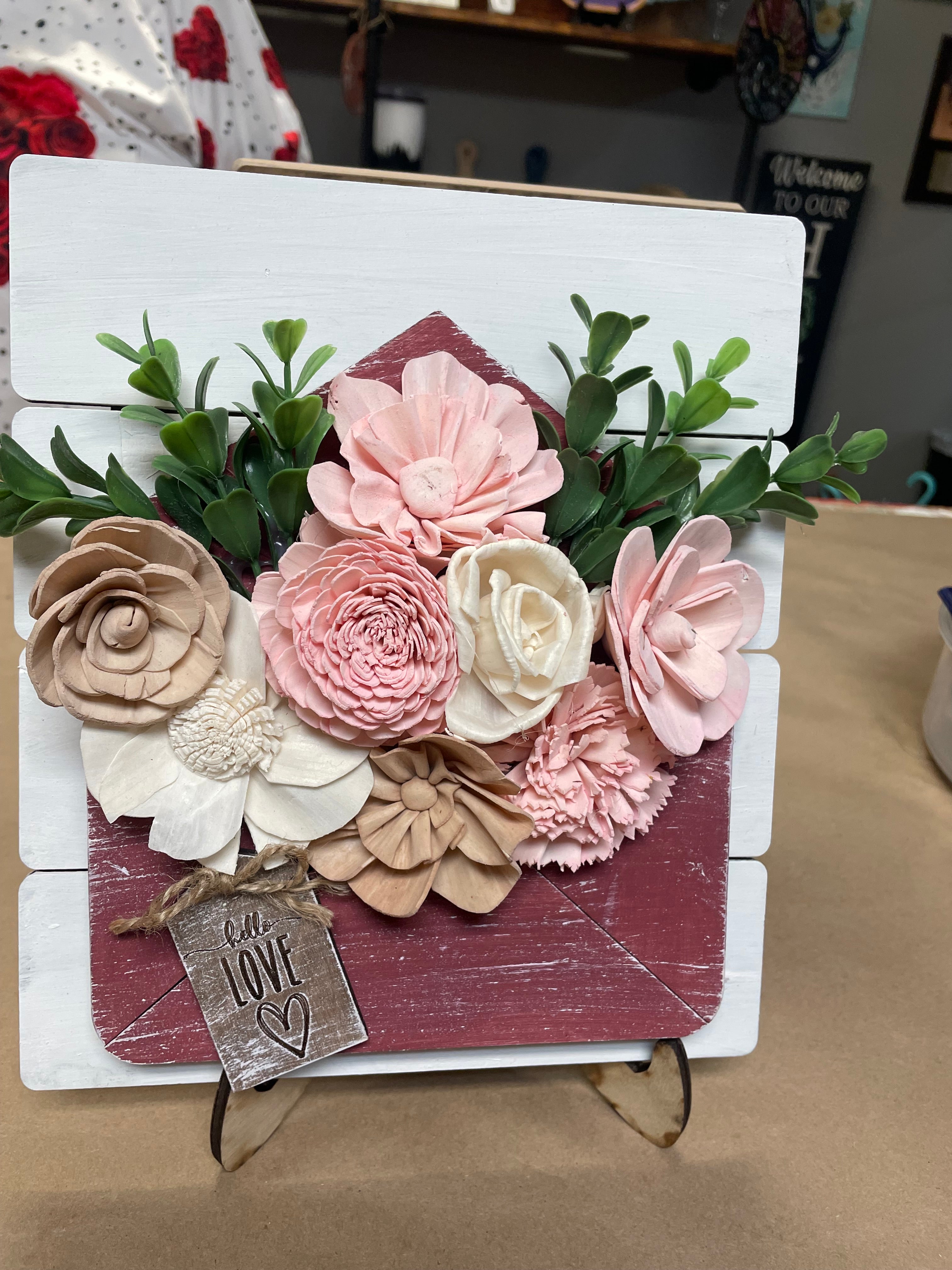 Wood Flower Love Envelope