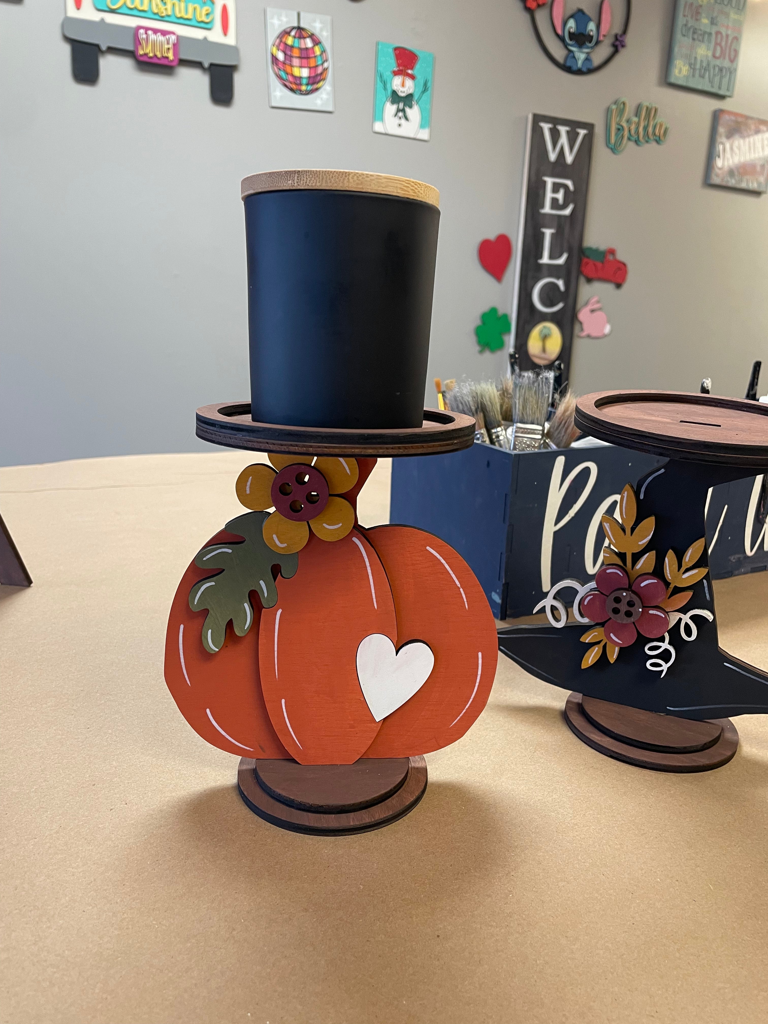 Fall Candle Holders and candle pouring