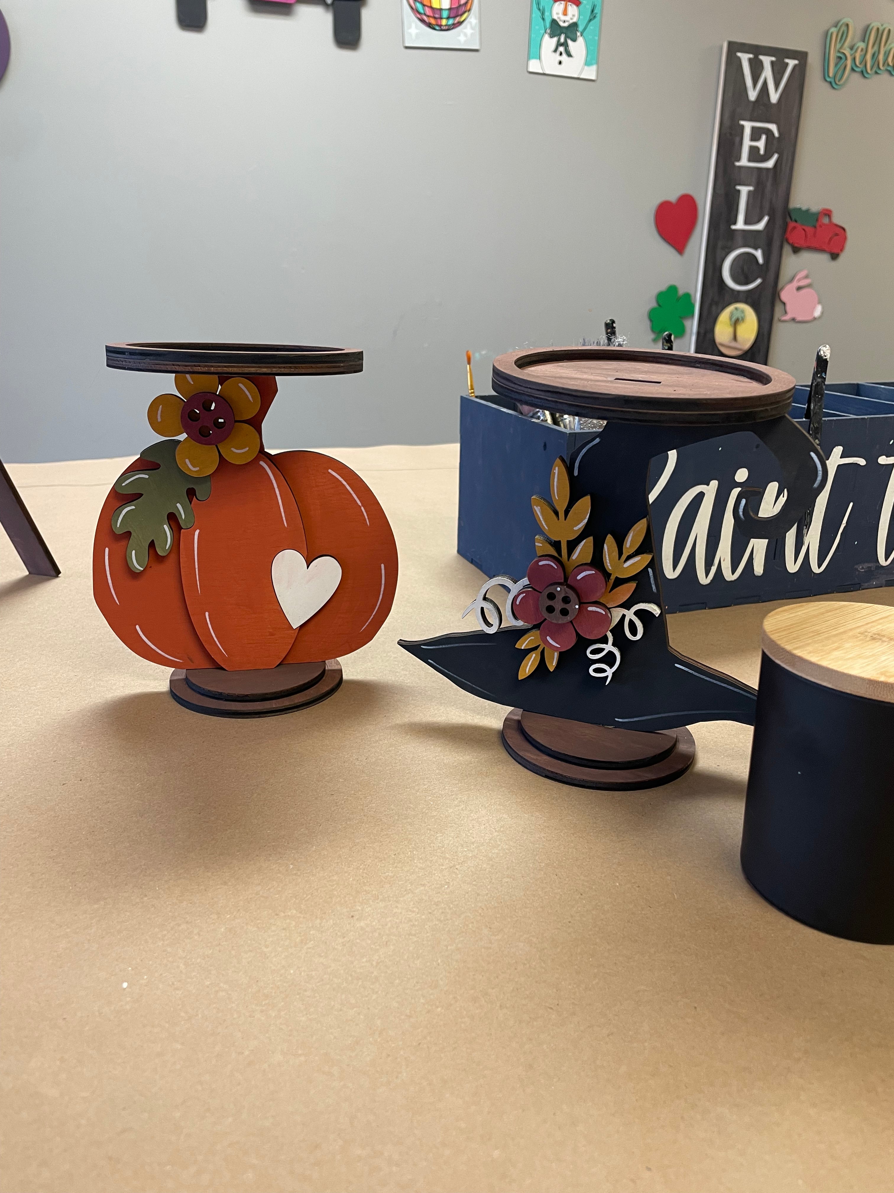 Fall Candle Holders and candle pouring