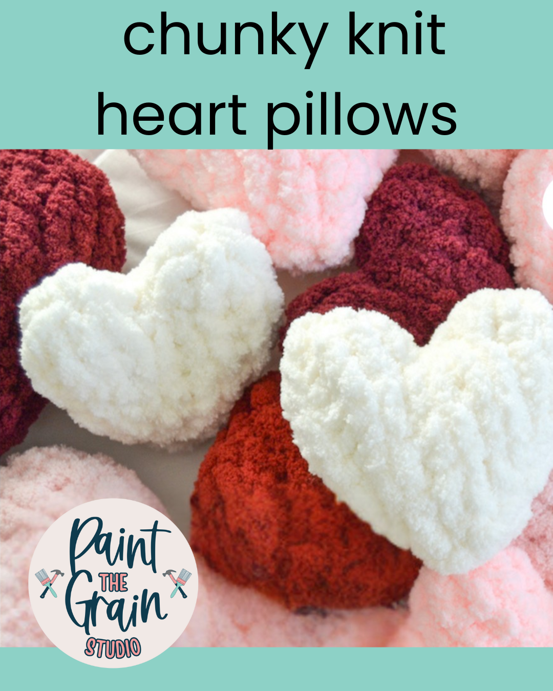 CHUNKY KNIT heart pillows