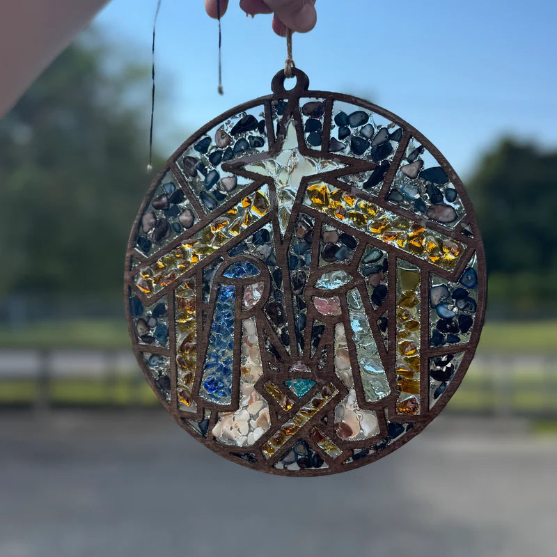 Seaglass and Resin Nativity