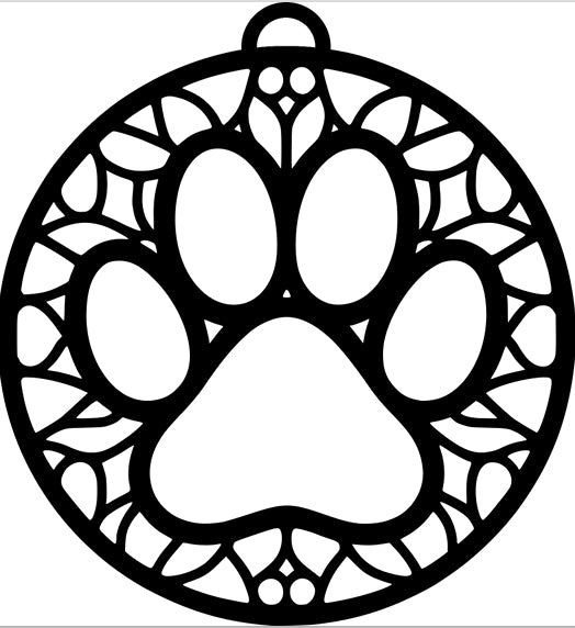 Seaglass and Resin Paw Print
