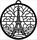 Seaglass and Resin Eiffel Tower