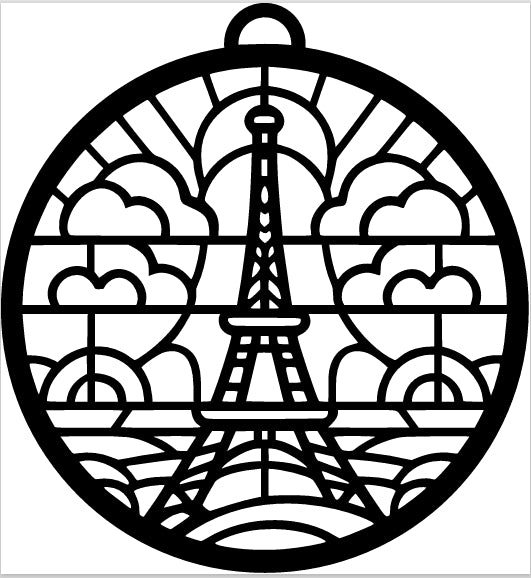 Seaglass and Resin Eiffel Tower