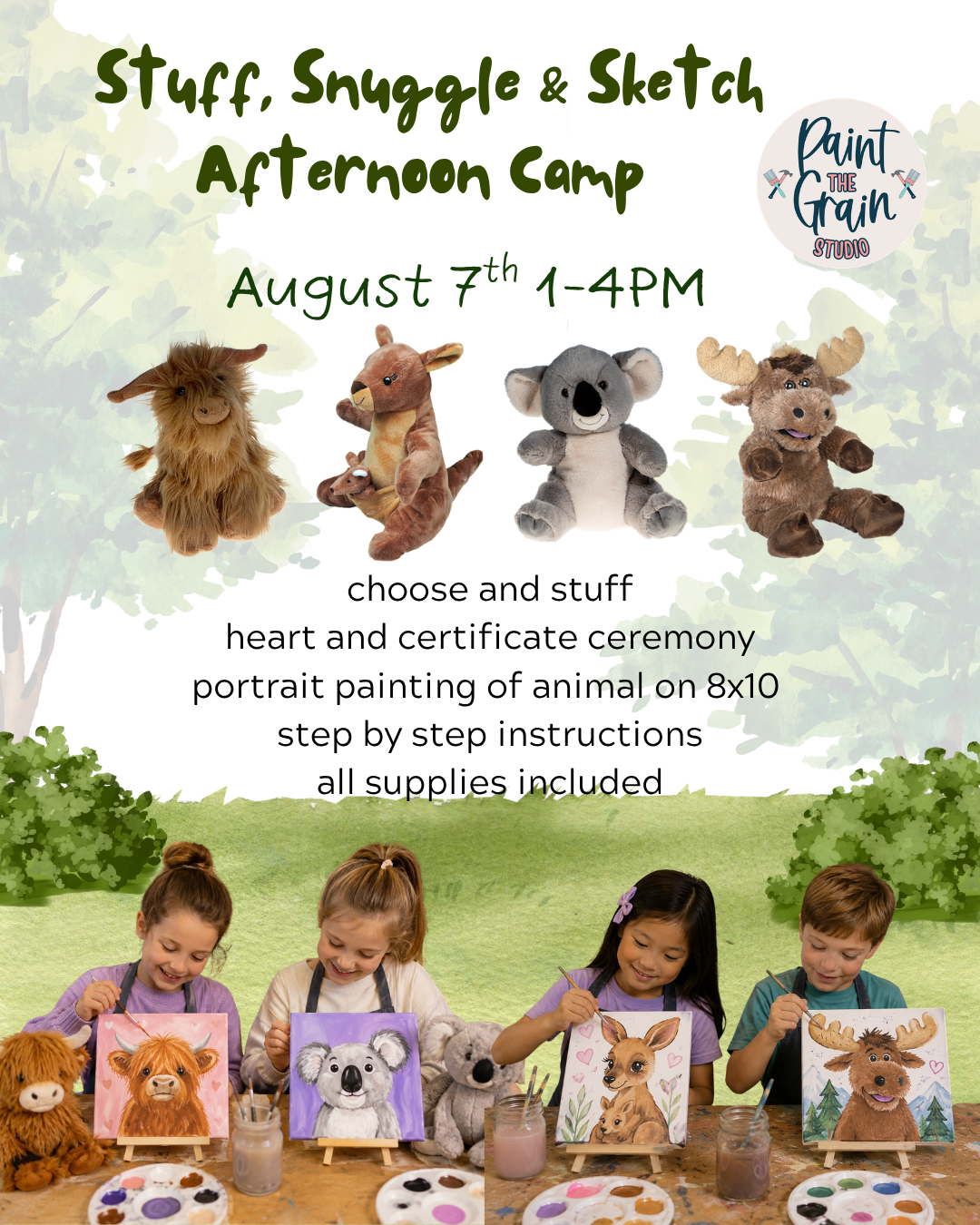 Stuff Snuggle and Sketch Afternoon Camp- August 7th 1-4PM