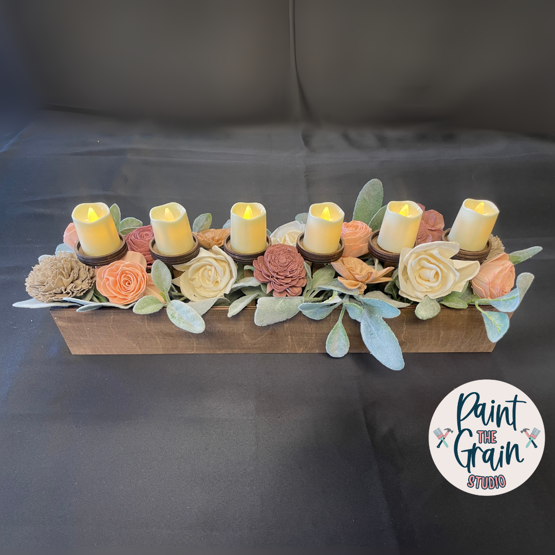 Wood Flower Centerpiece Box