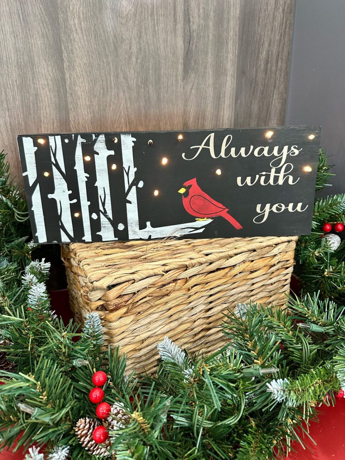 Always with you cardinal lighted sign