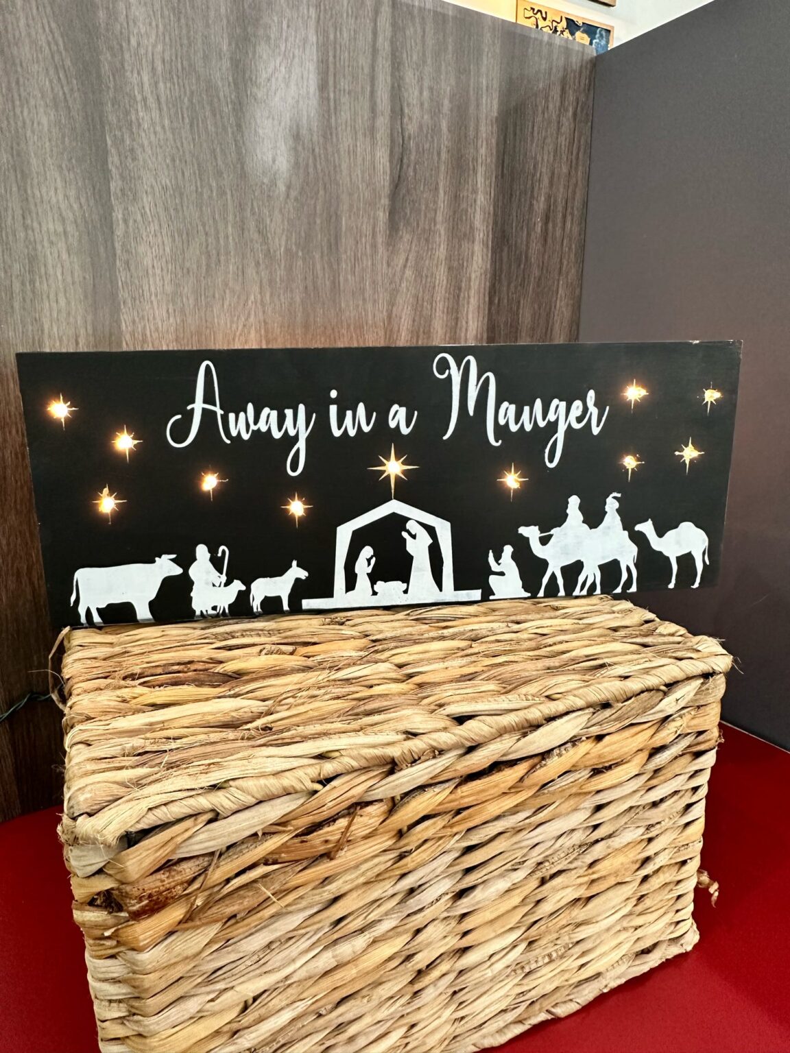 Away in a Manger Lighted sign