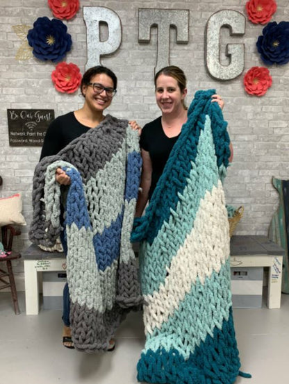 chunky knit blanket- 5 skein (all pattern options)