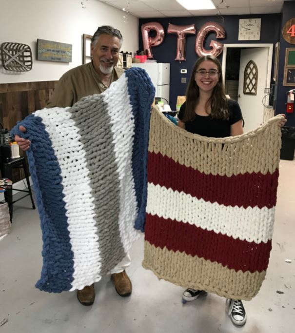 chunky knit blanket- 5 skein (all pattern options)