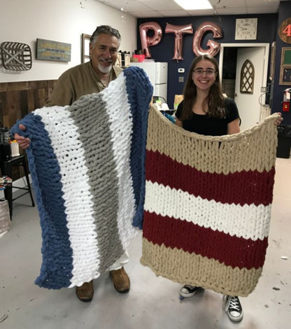 chunky knit blanket- 5 skein (all pattern options)