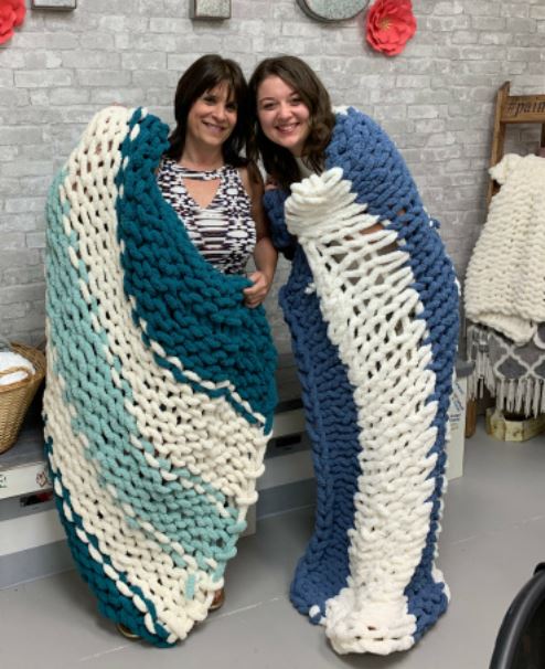 chunky knit blanket- 5 skein (all pattern options)