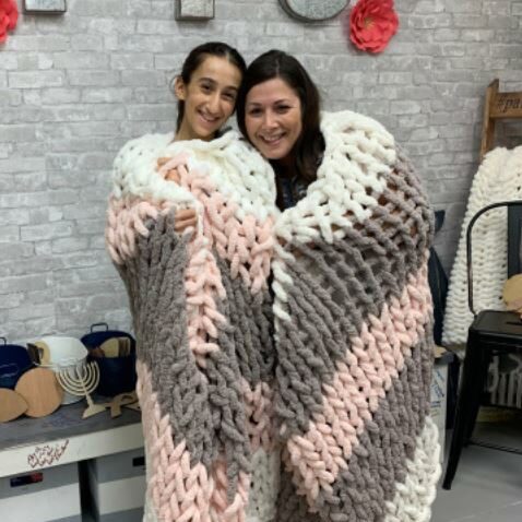 chunky knit blanket- 5 skein (all pattern options)
